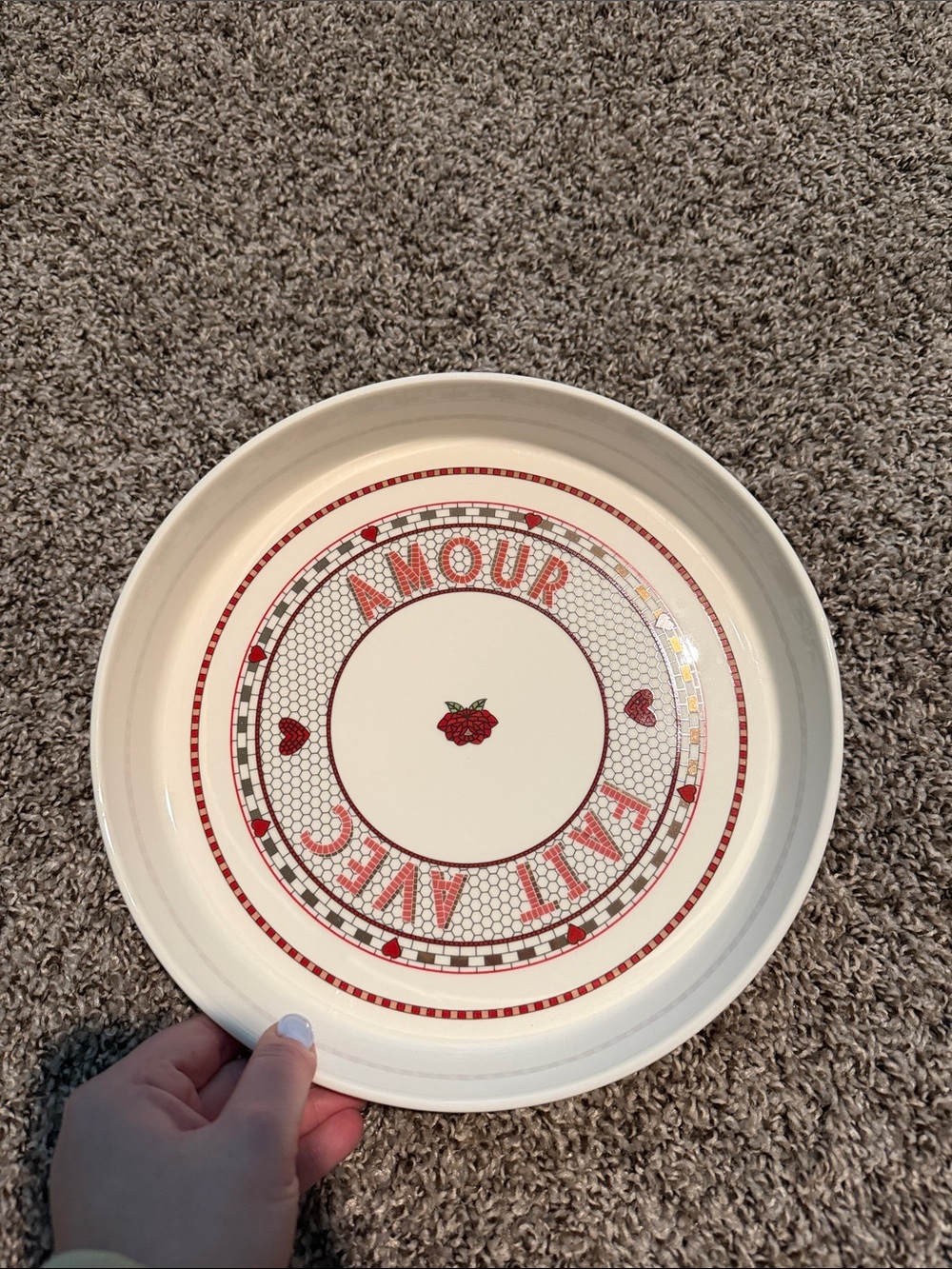Bistro Tile Valentines Day Pie Dish